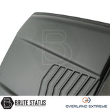 Nissan Navara pickup truck bonnet scoop, Overland Extreme styling accessory with textured matte black finish and vehicle-specific fitment.
