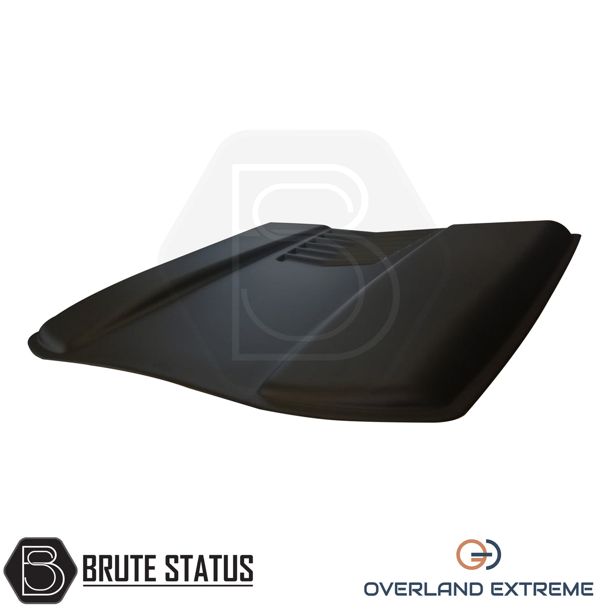 Nissan Navara matte black hood scoop, premium Overland Extreme bonnet scoop with CAD-designed fitment for a bold off-road appearance.