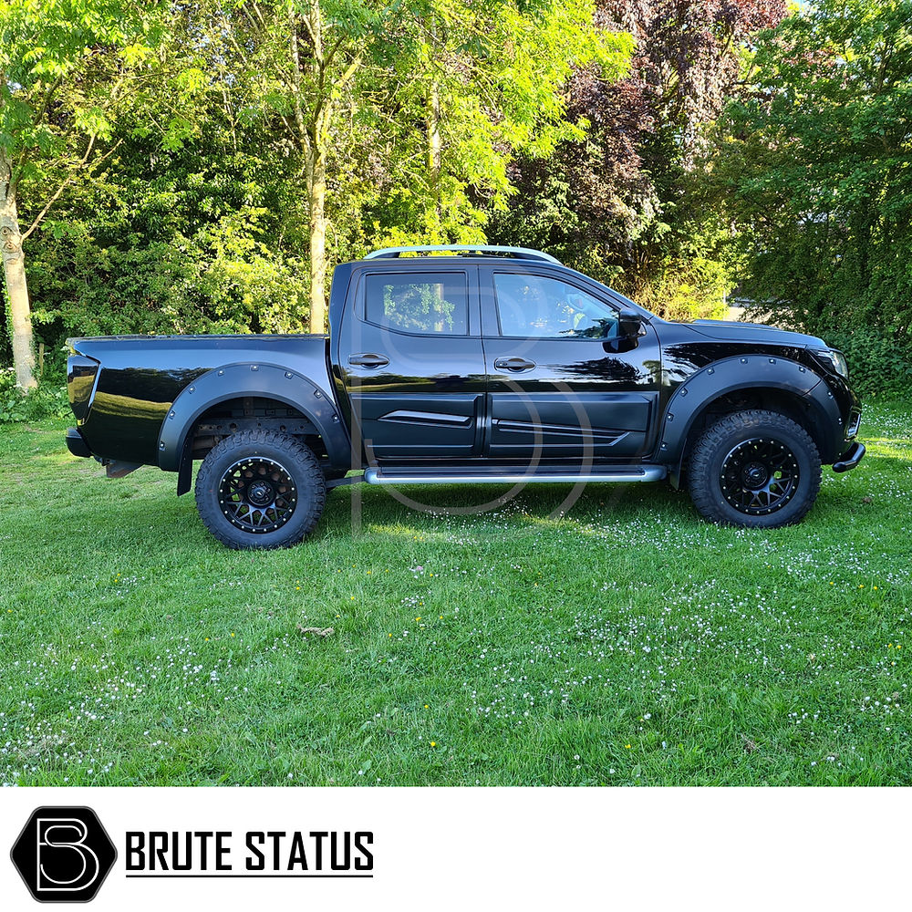 Nissan Navara NP300 rivet style wheel arch extensions 2015-2017 black ABS wide body Navara accessories UK