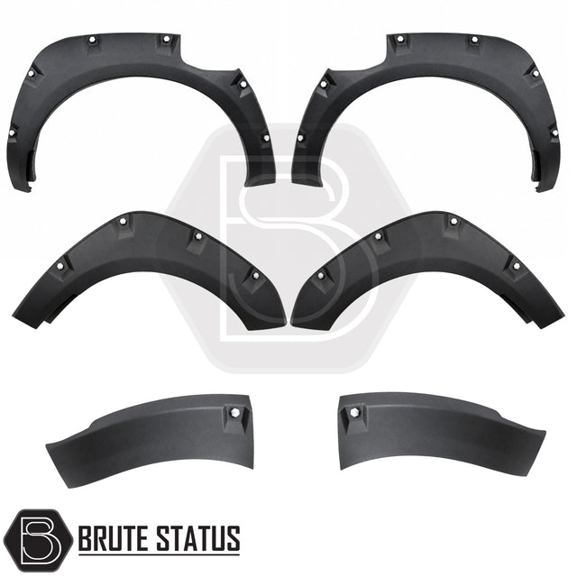 Nissan Navara NP300 AdBlue wide arch kit in matte black with rivet styling and aggressive off-road appearance
