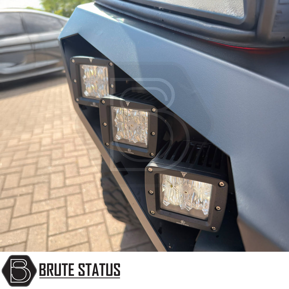 Heavy duty off road winch front bumper for Nissan Navara NP300 2015-2022 with integrated LED lighting and durable steel construction