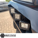 Heavy duty off road winch front bumper for Nissan Navara NP300 2015-2022 with integrated LED lighting and durable steel construction