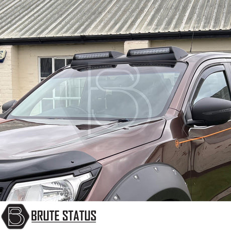 Nissan Navara NP300 2015-2022 roof spoiler with LED lights black ABS rear spoiler truck styling upgrade Navara accessories UK