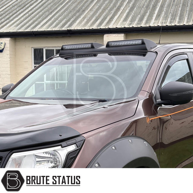 Nissan Navara NP300 2015-2022 roof spoiler with LED lights black ABS rear spoiler truck styling upgrade Navara accessories UK