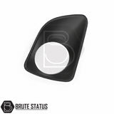 Nissan Navara NP300 2015+ front fog light cover kit in matte black, aftermarket ABS fog lamp bezels for enhanced styling and a stealth appearance.
