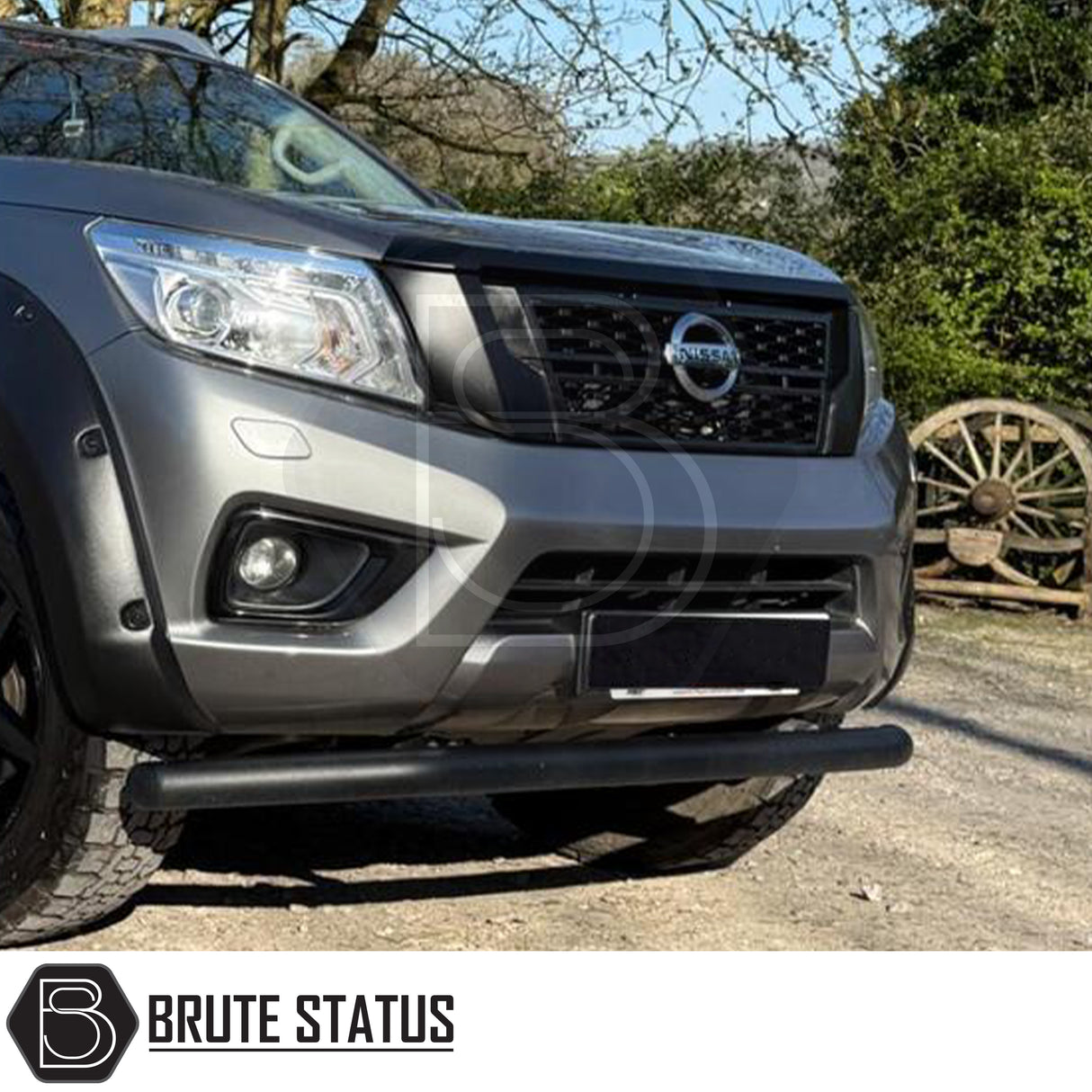 Nissan Navara NP300 2015-2022 Large Front Grille Matte Black, showcasing a robust and stylish design, perfect for enhancing your truck's individuality and style.