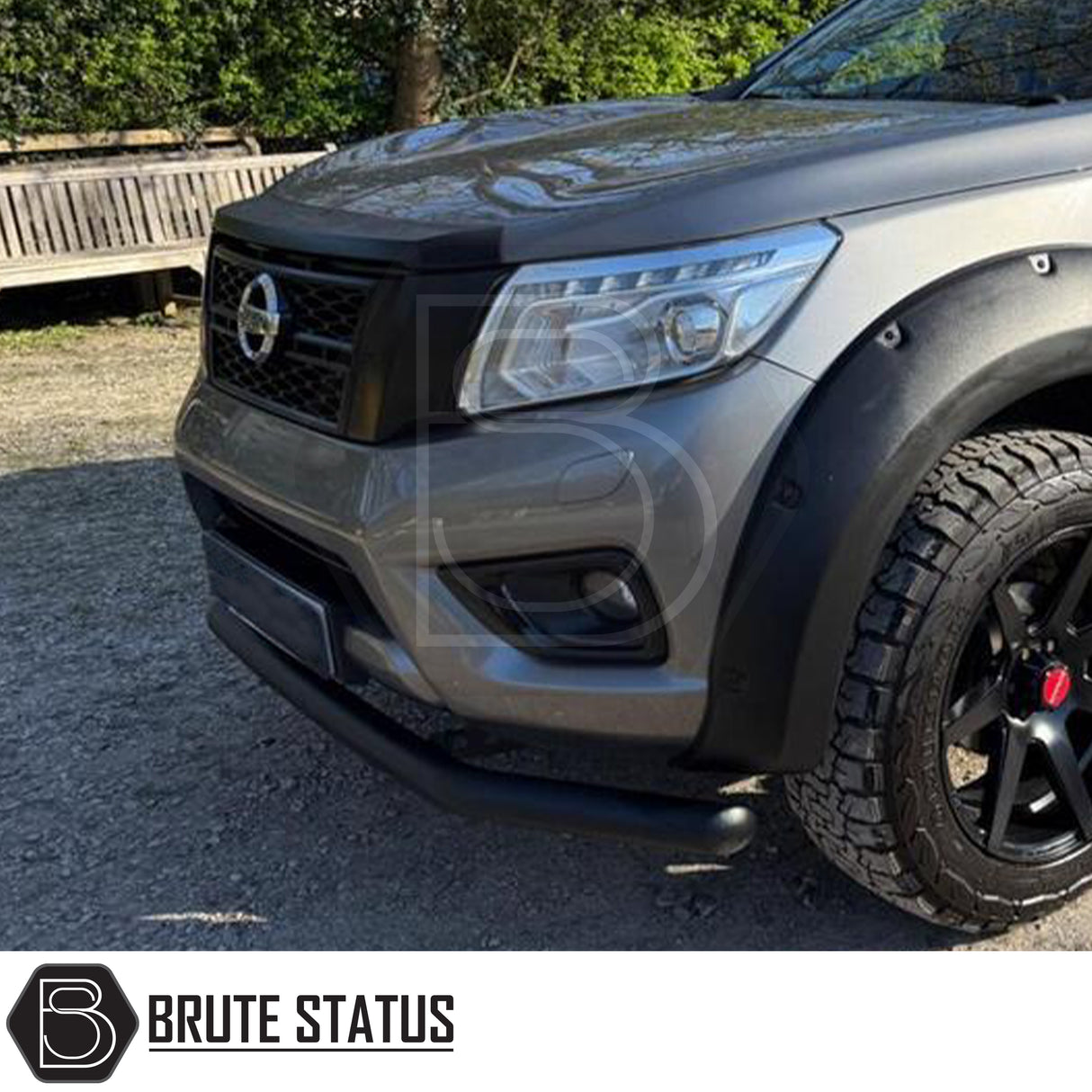 Nissan Navara NP300 2015-2022 Large Front Grille Matte Black, showcasing a robust and stylish design, perfect for enhancing your truck's individuality and style.