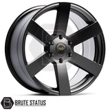 Hawke Nomad matte black alloy wheels in 20x9.5 size with ET16 offset and dual-fit 6x114.3 or 6x139.7 PCD options