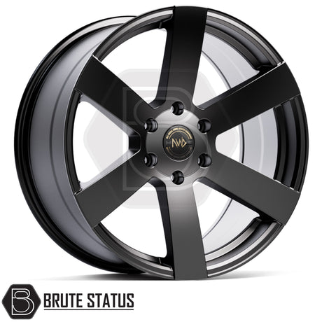 Hawke Nomad matte black alloy wheels in 20x9.5 size with ET16 offset and dual-fit 6x114.3 or 6x139.7 PCD options