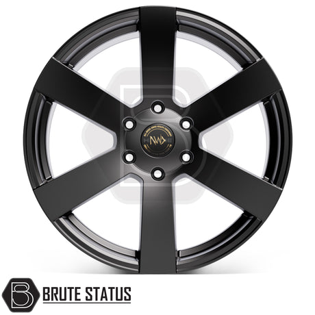 Premium Hawke Nomad 20-inch wheels in matte black designed for pickup trucks and SUVs with 955kg load rating