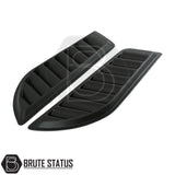 Universal matte black ABS bonnet vents with adhesive tape, no-drill install, UV resistant, fits most trucks, includes all parts
