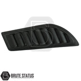 Universal matte black ABS bonnet vents with adhesive tape, no-drill install, UV resistant, fits most trucks, includes all parts