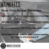 Vehicle benefits outlined in security aspects on Race Chip XLR5 Throttle controller module box. Better security, faster accelerator response and sharper throttle response. 