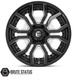 Fuel Rage aftermarket alloy wheels, brushed gunmetal grey or gloss black milled finish, 20x9 wheels for 4x4 pickups and SUVs.