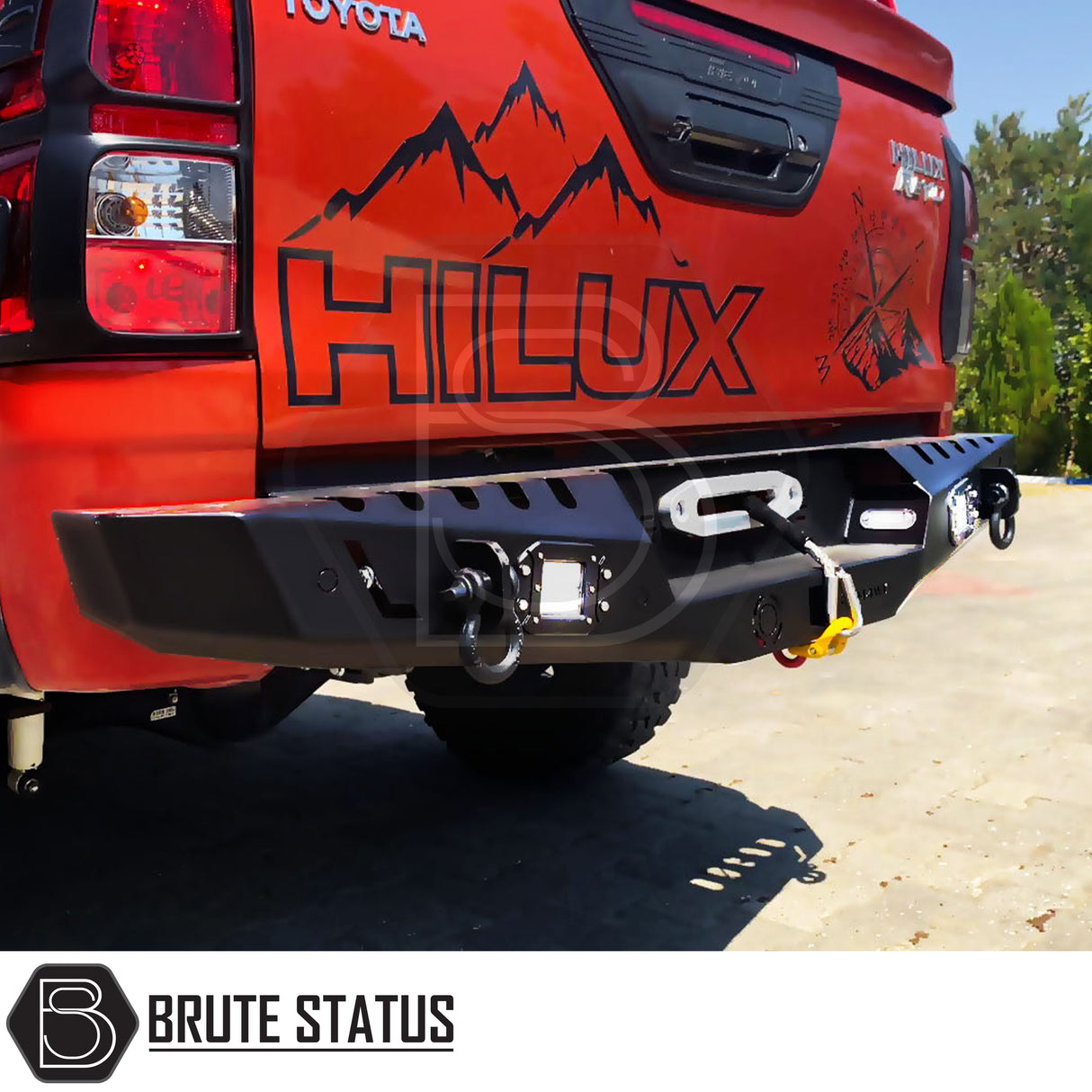 Heavy duty rear bumper in matte black for 2012-2022 Ford Ranger pickup trucks 