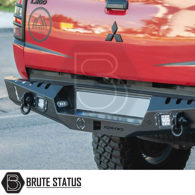 Heavy duty rear bumper in matte black for 2012-2022 Ford Ranger pickup trucks 