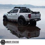 Heavy duty rear bumper in matte black for 2012-2022 Ford Ranger pickup trucks 