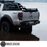 Heavy duty rear bumper in matte black for 2012-2022 Ford Ranger pickup trucks 