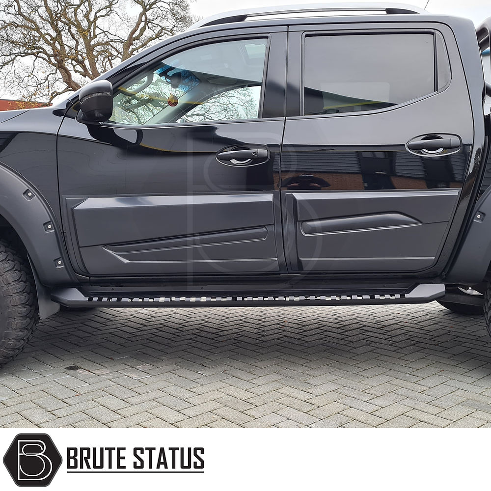 Matte black carbon steel side steps for Ford Ranger T6 T7 T8 2012-2022 heavy duty pickup accessories