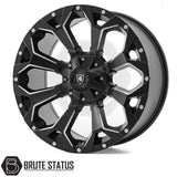 Spartan SW1 alloy wheel in satin black finish with chamfered edge, 20x9.0 size with ET20 offset, available in 5x120, 6x114.3 or 6x139.7 PCD, with 106 or 74 centre bore for pickup trucks. 
