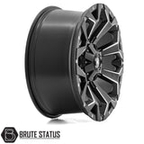 Spartan SW1 alloy wheel in satin black finish with chamfered edge, 20x9.0 size with ET20 offset, available in 5x120, 6x114.3 or 6x139.7 PCD, with 106 or 74 centre bore for pickup trucks. 