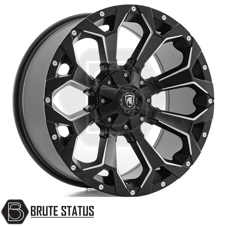 Spartan SW1 alloy wheel in satin black finish with chamfered edge, 20x9.0 size with ET20 offset, available in 5x120, 6x114.3 or 6x139.7 PCD, with 106 or 74 centre bore for pickup trucks. 