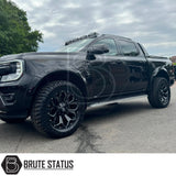 Set of four Spartan SW1 20-inch wheels in satin black with chamfered edge, included wheel nuts and premium pickup truck styling