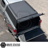 Heavy-duty steel rear canopy with Line-X coating, multi-access doors, and roof rails for Ford Ranger 2023+ pickup truck