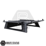 Heavy-duty steel rear canopy with Line-X coating, multi-access doors, and roof rails for Ford Ranger 2023+ pickup truck