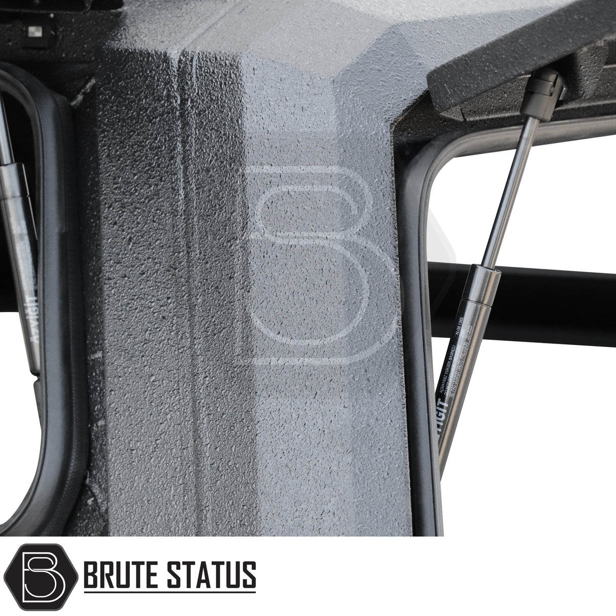 Heavy-duty steel rear canopy with Line-X coating, multi-access doors, and roof rails for Ford Ranger 2023+ pickup truck