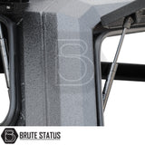 Heavy-duty steel rear canopy with Line-X coating, multi-access doors, and roof rails for Ford Ranger 2023+ pickup truck