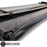 "Premium tri-fold tonneau cover for pickup trucks, featuring UV-stable vinyl, rubber perimeter seals, reinforced corners, and shaped aluminium cross bars for improved durability, aerodynamics, and water resistance. Easy no-drill installation. Not compatible with Wildtrak models with sports bars.