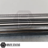 "Premium tri-fold tonneau cover for pickup trucks, featuring UV-stable vinyl, rubber perimeter seals, reinforced corners, and shaped aluminium cross bars for improved durability, aerodynamics, and water resistance. Easy no-drill installation. Not compatible with Wildtrak models with sports bars.