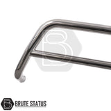 Chrome A-Bar nudge bar for Toyota Hilux pickup truck (2020+), designed for bumper protection and enhanced styling.