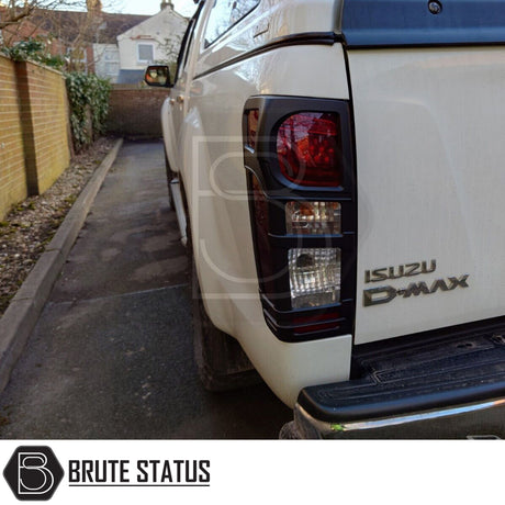 Black tail light covers for Isuzu D-Max 2012-2019 rear lamp protectors ABS plastic truck styling
