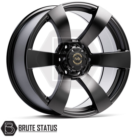 Hawke Toba alloy wheels in matte black 20x9 with 6x139.7 fitment, ET15 offset and 955kg load rating