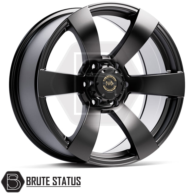 Hawke Toba alloy wheels in matte black 20x9 with 6x139.7 fitment, ET15 offset and 955kg load rating