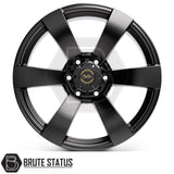 Set of four Hawke Toba matte black alloy wheels with 6x139.7 bolt pattern, included wheel nuts and spigot rings