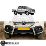 chrome bull/nudge bar for the toyota hilux 2006-2014 pickup truck, showcasing its rugged design and protective build