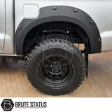 Toyota Hilux 2005-2011 pre-facelift Double Cab wide wheel arch kit with riveted style black fender flares adding approximately 65-70mm width per side