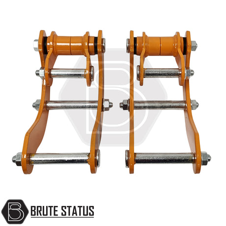 Heavy duty 2 inch rear suspension lift shackles for Toyota Hilux MK8 2015-2019 with 8mm steel construction and greaseable pins