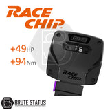 Toyota Hilux 2005-2015 RaceChip GTS 5 Tuning Box, close-up of device and logo, enhances power and torque with Bluetooth control and app features.