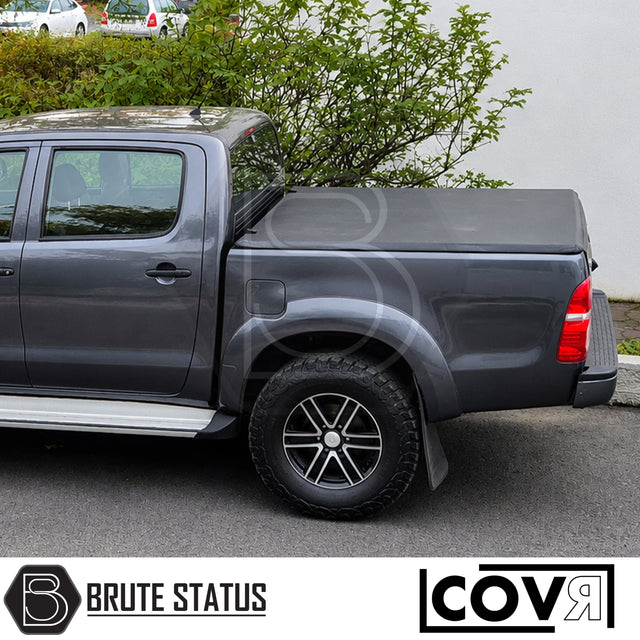 Toyota Hilux 2005-2014 Double Cab COVR tonneau cover, premium tri-fold truck bed cover with easy no-drill installation.