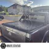 Black manual roller shutter for toyota hilux 2005-2014 pickup truck. Durable, high-quality design for secure cargo protection and easy manual operation