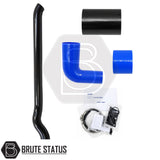 Toyota Hilux 2005-2014 stainless steel gloss black snorkel, premium raised air intake for 3.0L turbo diesel pickup trucks.