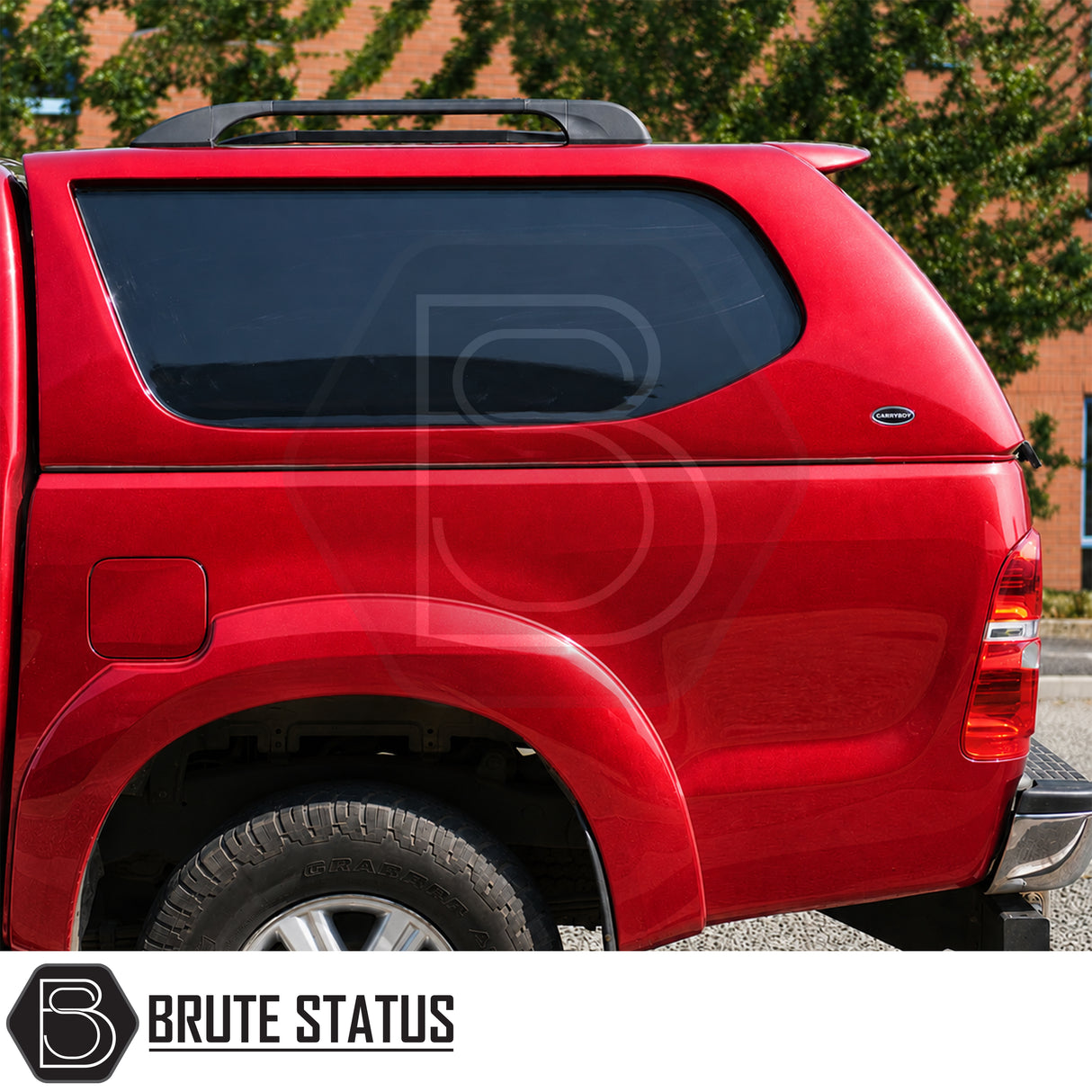 Toyota Hilux L-Series hardtop canopy with sliding bulkhead window and secure cargo storage