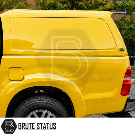 Toyota Hilux commercial hardtop canopy with solid side panels and durable gel white coat finish