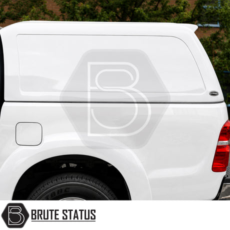 Truckman RS canopy fitted to Toyota Hilux with durable white gel coat and clamp-fit installation