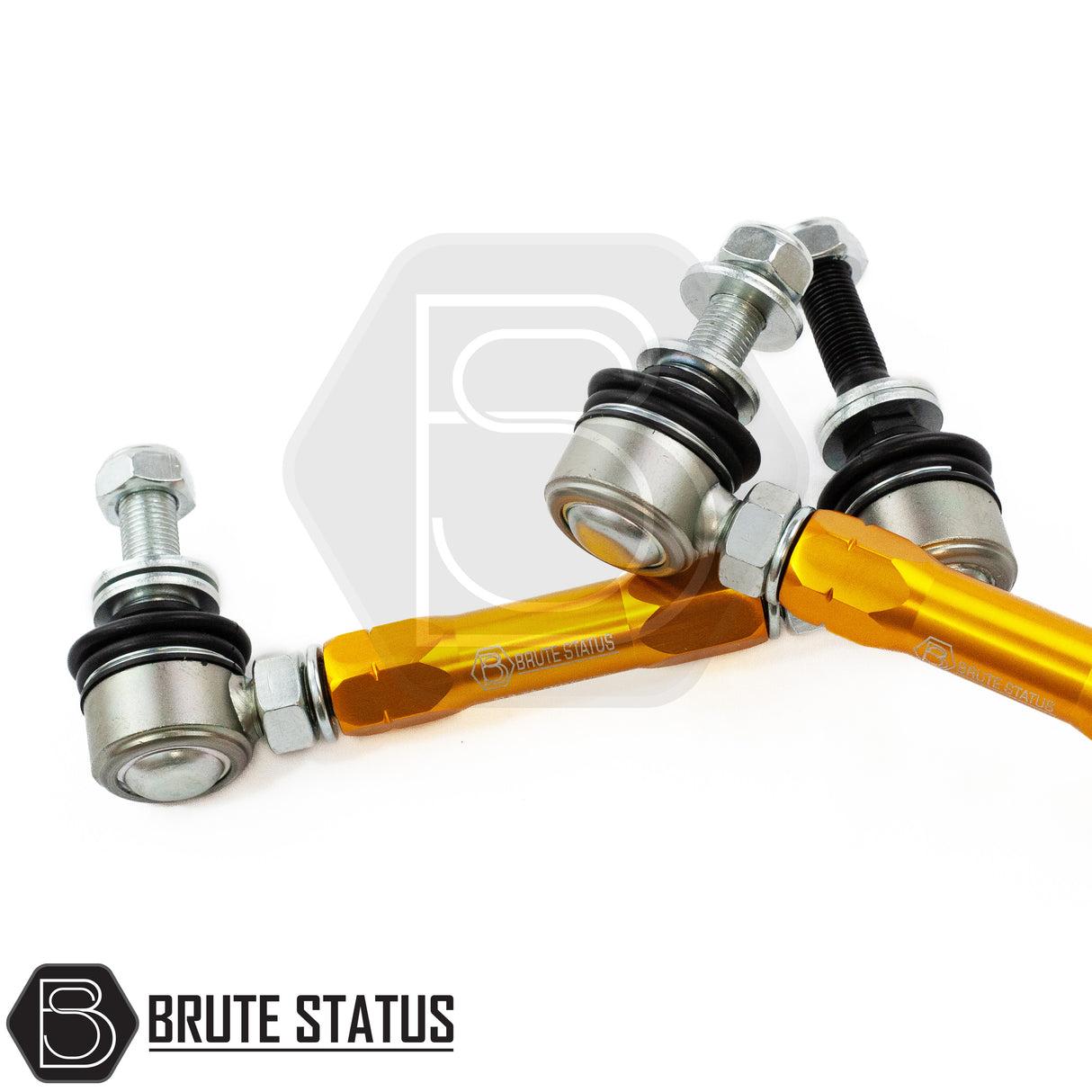 Brute status suspension lift kit and anti roll bar drop links in gold for toyota hilux 2015+ pickup truck