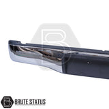 Chrome rear bumper for Toyota Hilux 2011–2014, featuring a factory-style finish, non-slip step pads with drainage channels, and direct bolt-on installation for enhanced durability and functionality